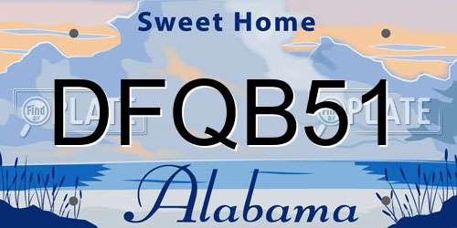 DFQB51 Alabama License Plate