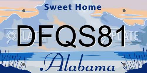 DFQS81 Alabama License Plate