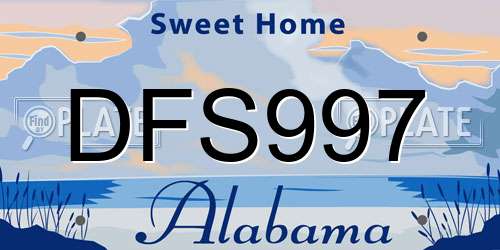 DFS997 Alabama License Plate