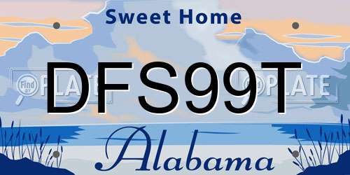 DFS99T Alabama License Plate