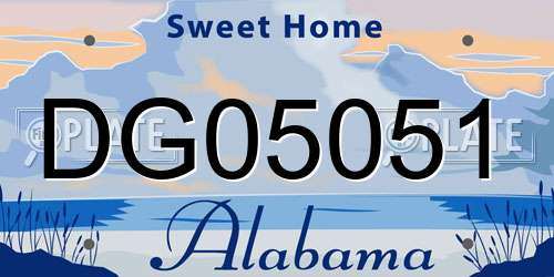 DG05051 Alabama License Plate