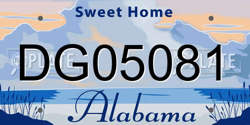 DG05081 Alabama License Plate