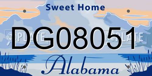 DG08051 Alabama License Plate