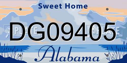 DG09405 Alabama License Plate