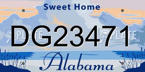 DG23471 Alabama License Plate