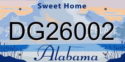 DG26002 Alabama License Plate