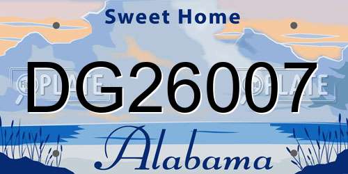 DG26007 Alabama License Plate