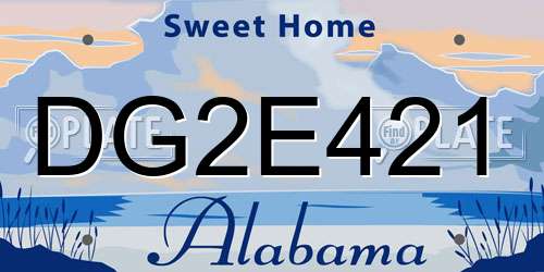 DG2E421 Alabama License Plate