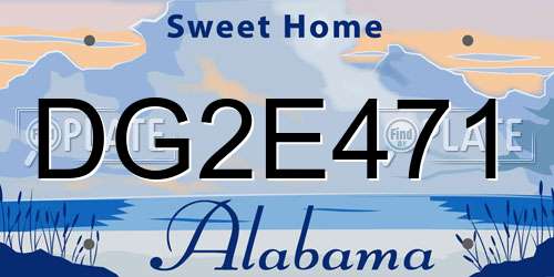 DG2E471 Alabama License Plate
