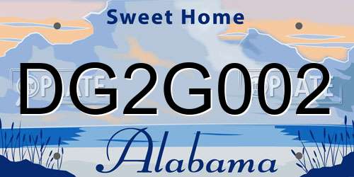 DG2G002 Alabama License Plate