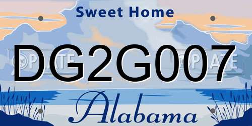 DG2G007 Alabama License Plate