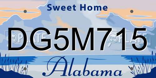 DG5M715 Alabama License Plate