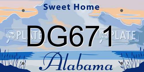 DG671 Alabama License Plate