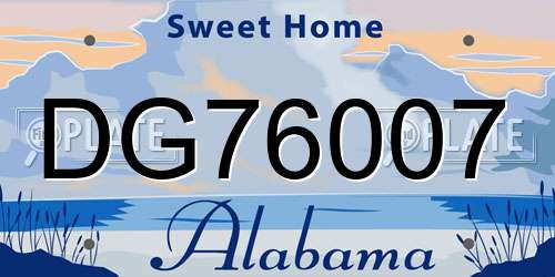 DG76007 Alabama License Plate