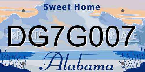 DG7G007 Alabama License Plate