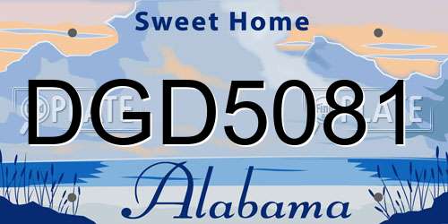 DGD5081 Alabama License Plate