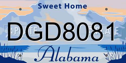 DGD8081 Alabama License Plate