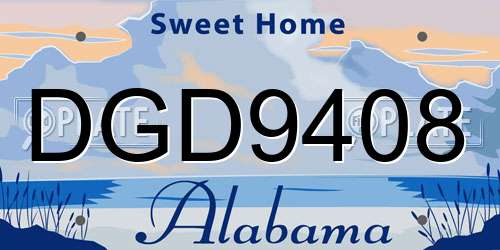 DGD9408 Alabama License Plate
