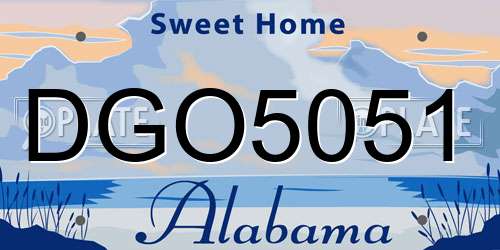 DGO5051 Alabama License Plate