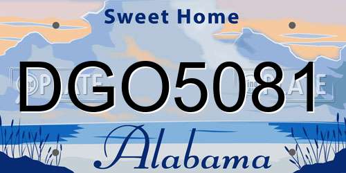 DGO5081 Alabama License Plate