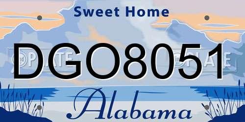 DGO8051 Alabama License Plate