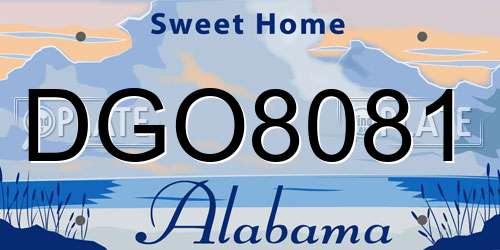 DGO8081 Alabama License Plate