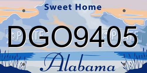 DGO9405 Alabama License Plate