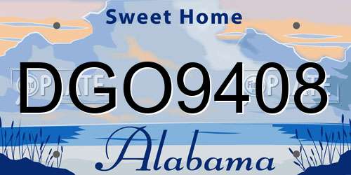 DGO9408 Alabama License Plate