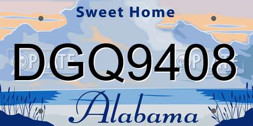 DGQ9408 Alabama License Plate