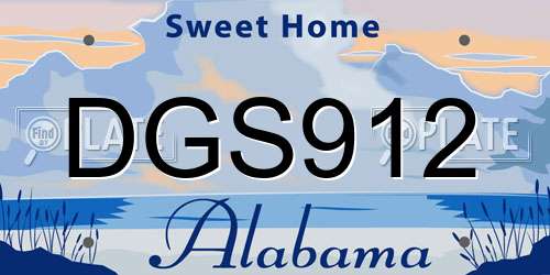 DGS912 Alabama License Plate