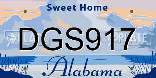 DGS917 Alabama License Plate