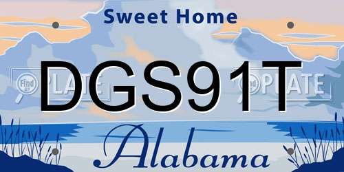 DGS91T Alabama License Plate
