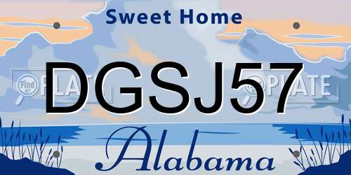 DGSJ57 Alabama License Plate