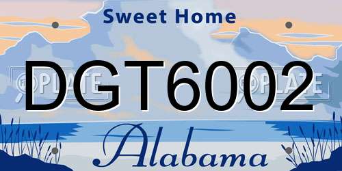 DGT6002 Alabama License Plate