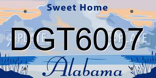 DGT6007 Alabama License Plate