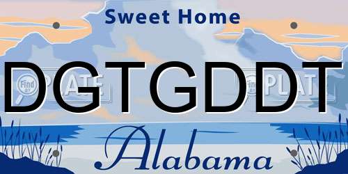 DGTGDDT Alabama License Plate