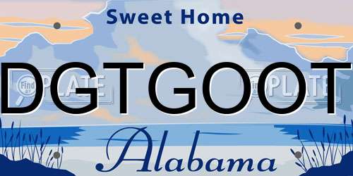DGTGOOT Alabama License Plate