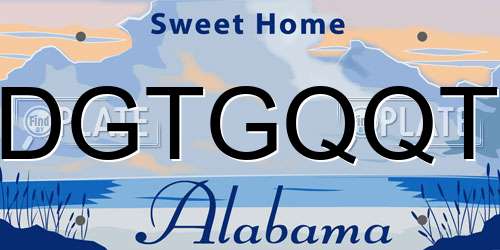 DGTGQQT Alabama License Plate