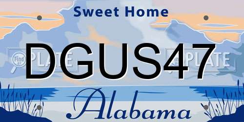 DGUS47 Alabama License Plate