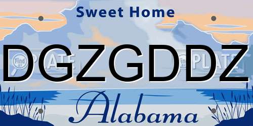 DGZGDDZ Alabama License Plate