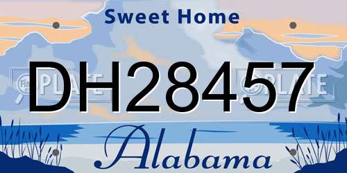 DH28457 Alabama License Plate