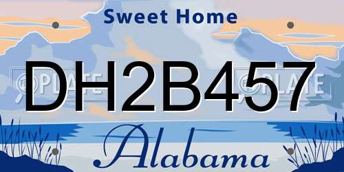 DH2B457 Alabama License Plate