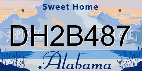 DH2B487 Alabama License Plate