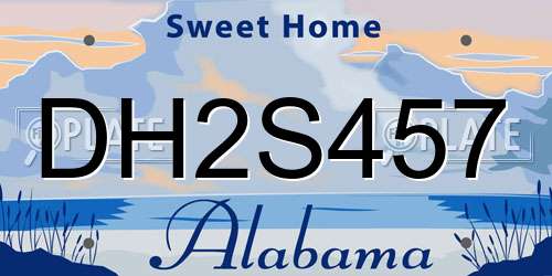 DH2S457 Alabama License Plate