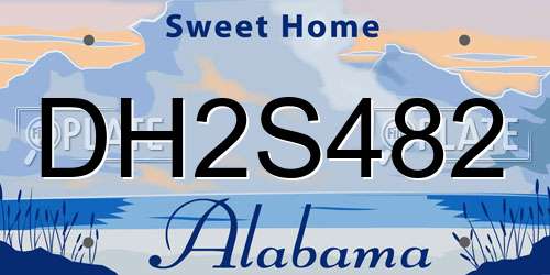 DH2S482 Alabama License Plate