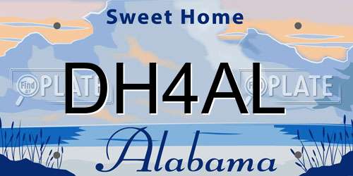 DH4AL Alabama License Plate