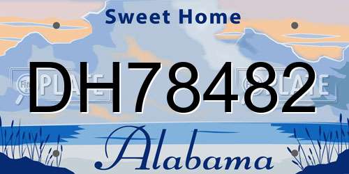 DH78482 Alabama License Plate