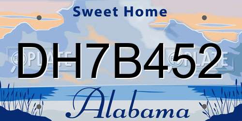 DH7B452 Alabama License Plate