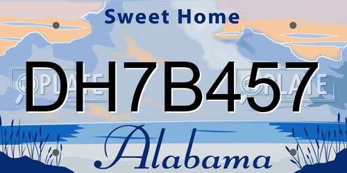 DH7B457 Alabama License Plate