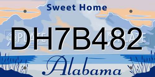DH7B482 Alabama License Plate